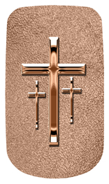 DAROYAL-517-BZ-SH-BZ Bronze 3 Crosses Shimmer Bronze